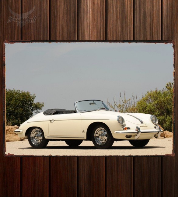 Металлическая табличка Porsche 356B 1600 Super Roadster Металлическая табличка Porsche 356B 1600 Super Roadster